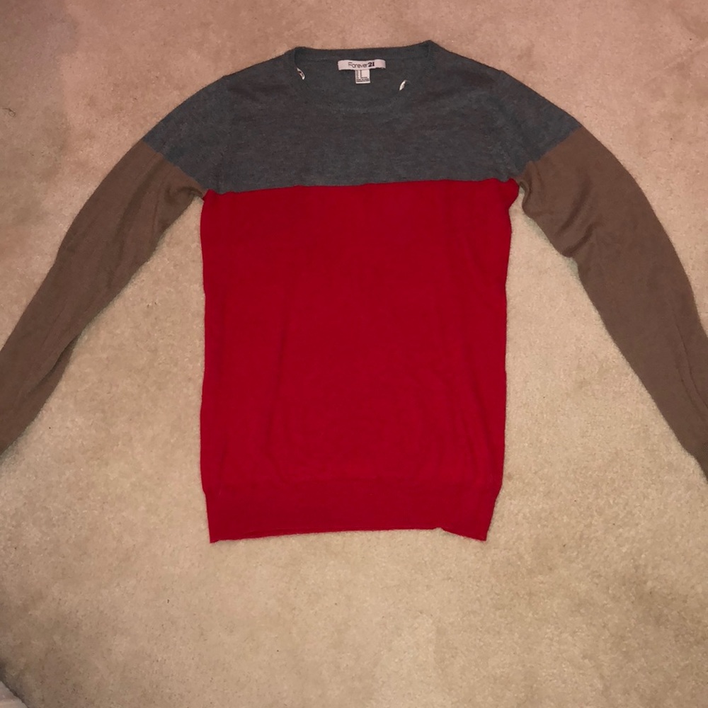 Vintage Style Color Blocked Sweater